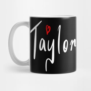 Taylor girls name woman’s first name in white cursive calligraphy personalised personalized customized name Gift for Taylor Mug